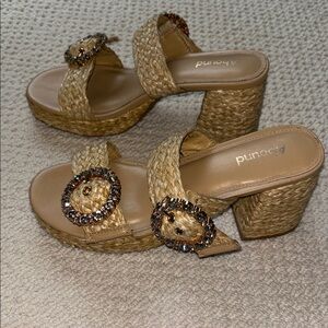Abound Raphia Embellished Platform Sandals
